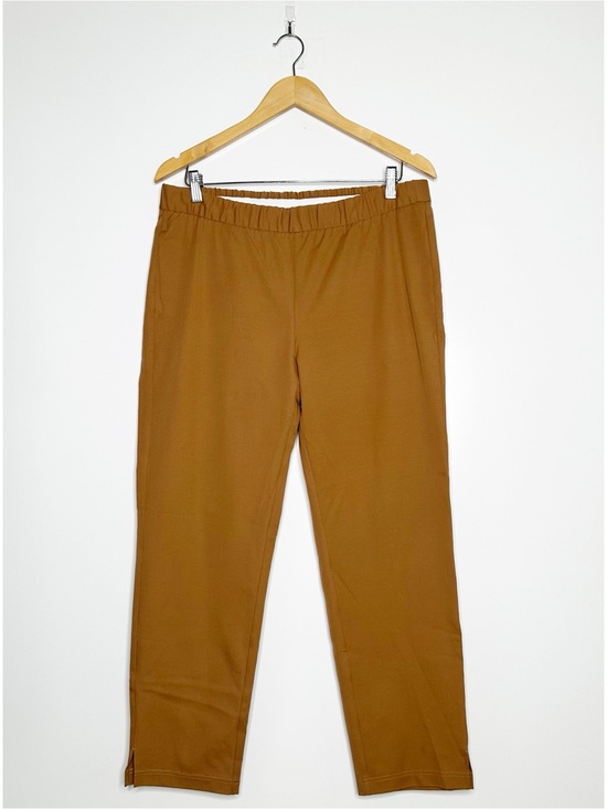 Eileen Fisher Pants - Eileen Fisher Organic Cotton Elastic Waist Pull On Crop Pants Brown Medium